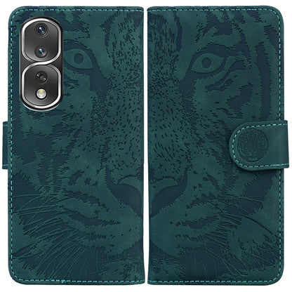 For Honor 80 Pro 5G PU Leather Tiger Pattern Imprinted Phone Case Wallet Stand Magnetic Flip Cover