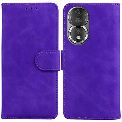 For Honor 80 5G PU Leather Wallet Phone Case Solid Color Stand Magnetic Flip Cover