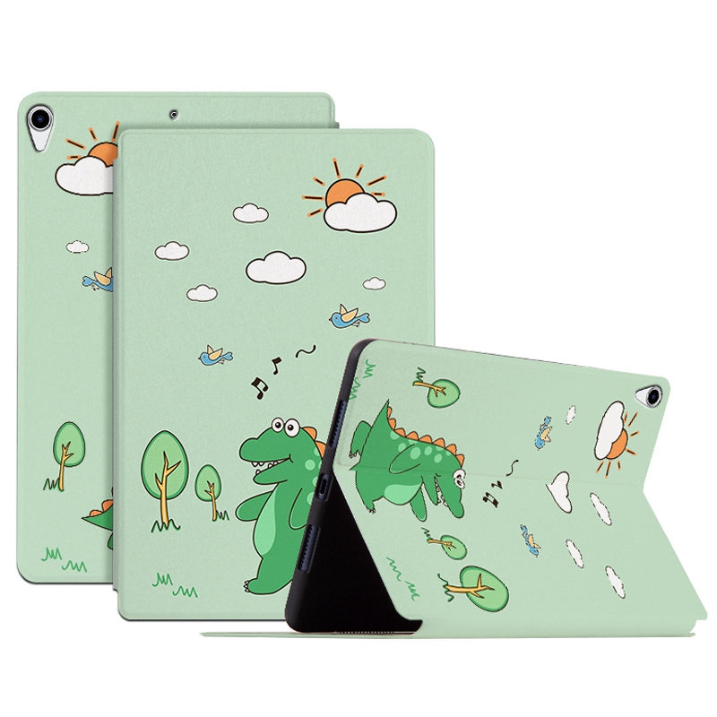 For iPad Air 10.5 inch (2019)/iPad Pro 10.5-inch (2017) Cartoon Pattern Printing PU Leather Adjustable Stand Tablet Case with Auto Wake/Sleep