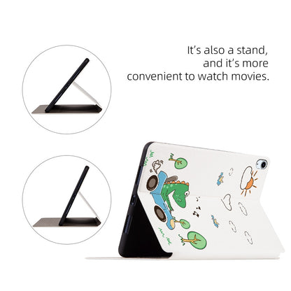For iPad Air (2022)/(2020) Shockproof Stand Tablet Case Cartoon Pattern Printing PU Leather Auto Wake/Sleep Protective Cover