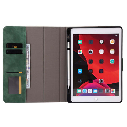 For iPad 10.2 (2021)/(2020)/(2019) PU Leather Smart Cover Wallet Design Folio Stand Tablet Case with Pencil Holder â€“ Green