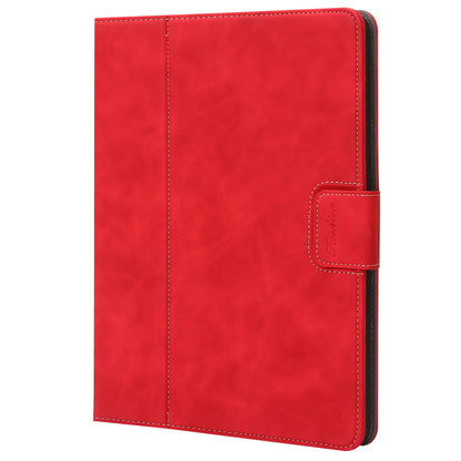 For iPad 10.2 (2021)/(2020)/(2019) PU Leather Smart Cover Wallet Design Folio Stand Tablet Case with Pencil Holder â€“ Red