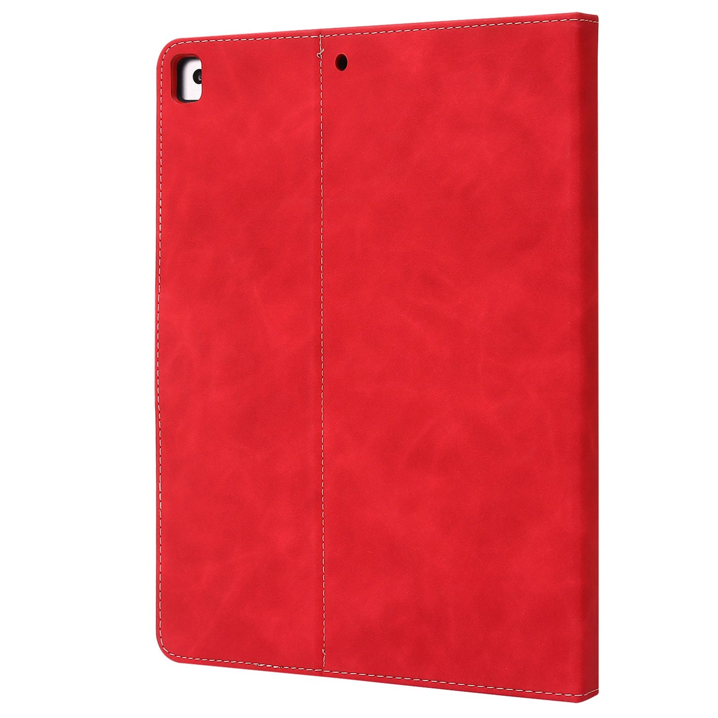 For iPad 10.2 (2021)/(2020)/(2019) PU Leather Smart Cover Wallet Design Folio Stand Tablet Case with Pencil Holder â€“ Red