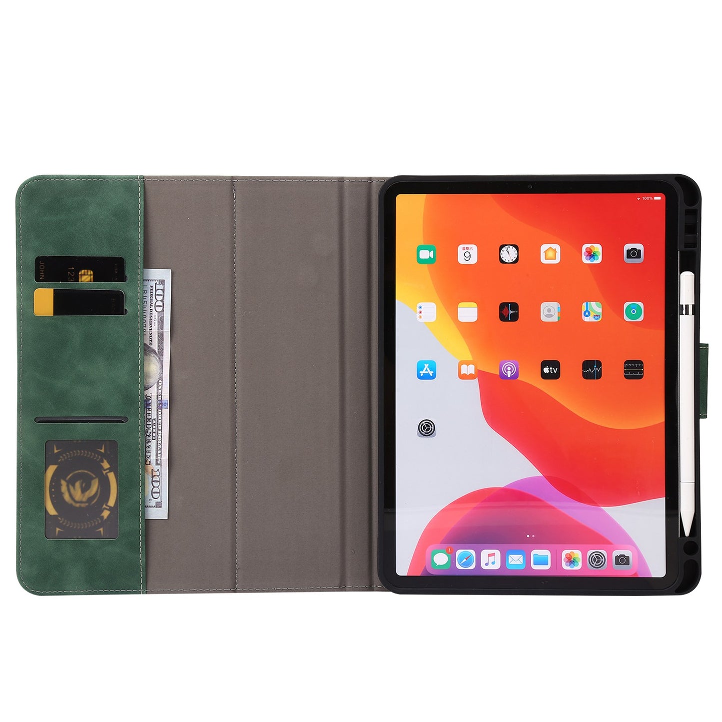 For iPad Air (2020)/(2022)/iPad Pro 11-inch (2021)/(2020)/(2018) PU Leather Wallet Pen Slot Case Flip Stand Auto Wake/Sleep Protective Tablet Cover