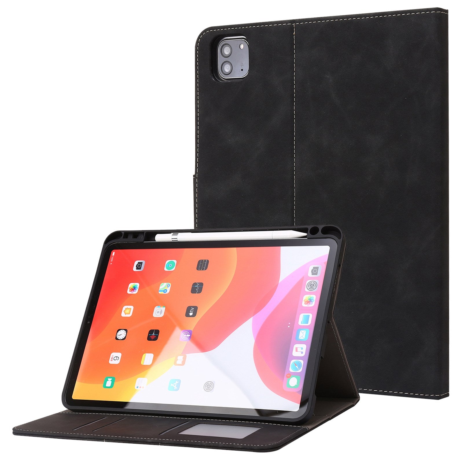 For iPad Air (2020)/(2022)/iPad Pro 11-inch (2021)/(2020)/(2018) PU Leather Wallet Pen Slot Case Flip Stand Auto Wake/Sleep Protective Tablet Cover