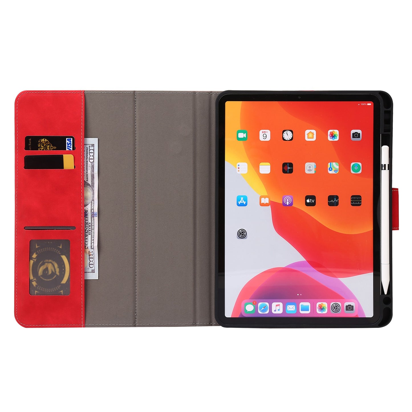 For iPad Air (2020)/(2022)/iPad Pro 11-inch (2021)/(2020)/(2018) PU Leather Wallet Pen Slot Case Flip Stand Auto Wake/Sleep Protective Tablet Cover