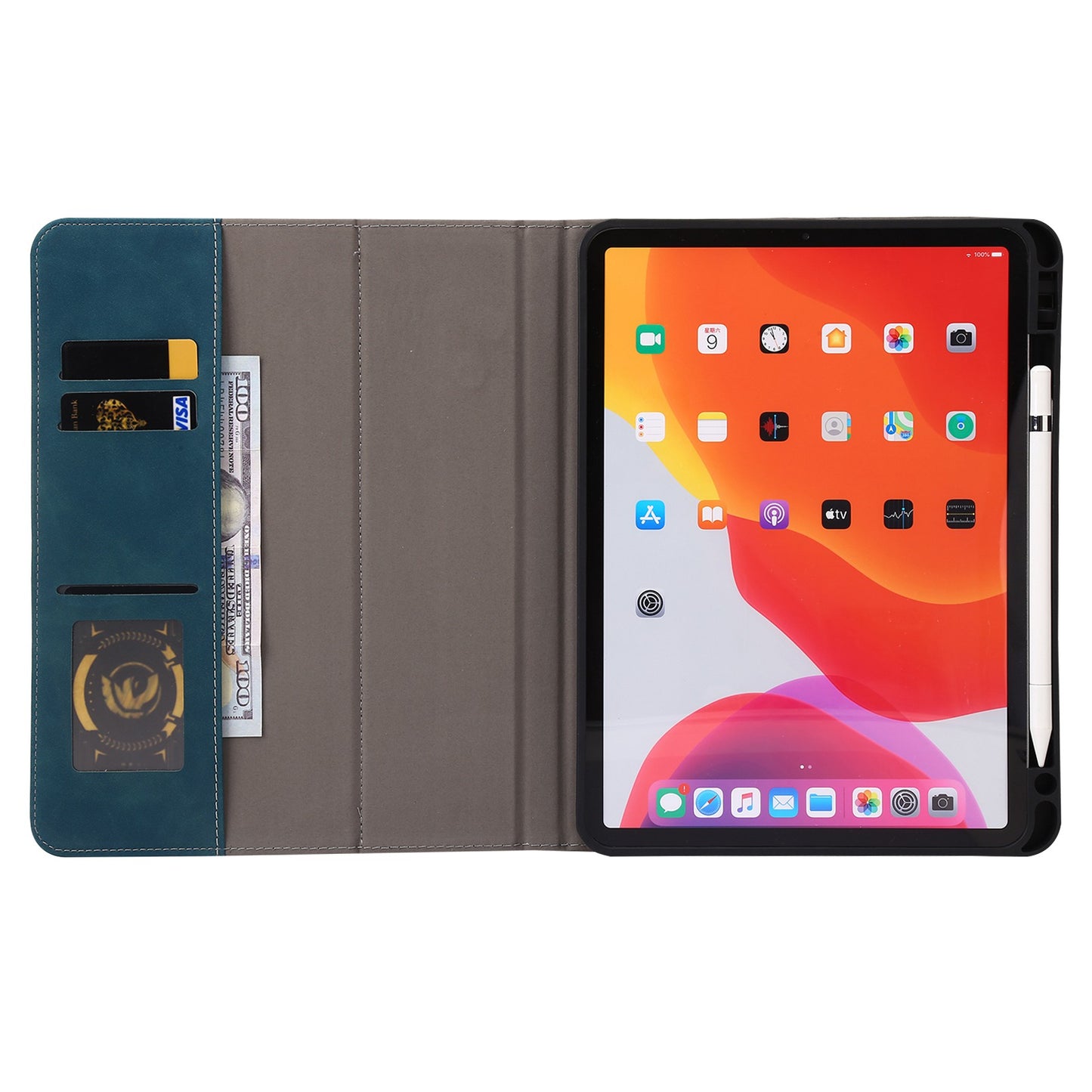 For iPad Air (2020)/(2022)/iPad Pro 11-inch (2021)/(2020)/(2018) PU Leather Wallet Pen Slot Case Flip Stand Auto Wake/Sleep Protective Tablet Cover