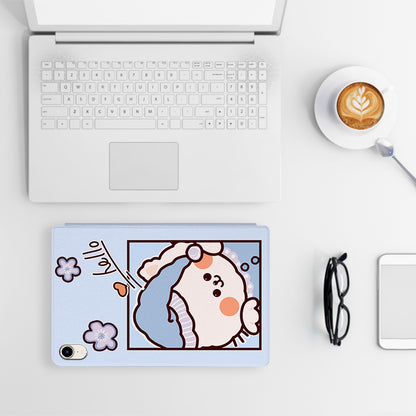 For iPad mini (2021) Cartoon Pattern Printed Anti-Drop PU Leather Cover Shockproof Stand Tablet Case with Auto Wake/Sleep