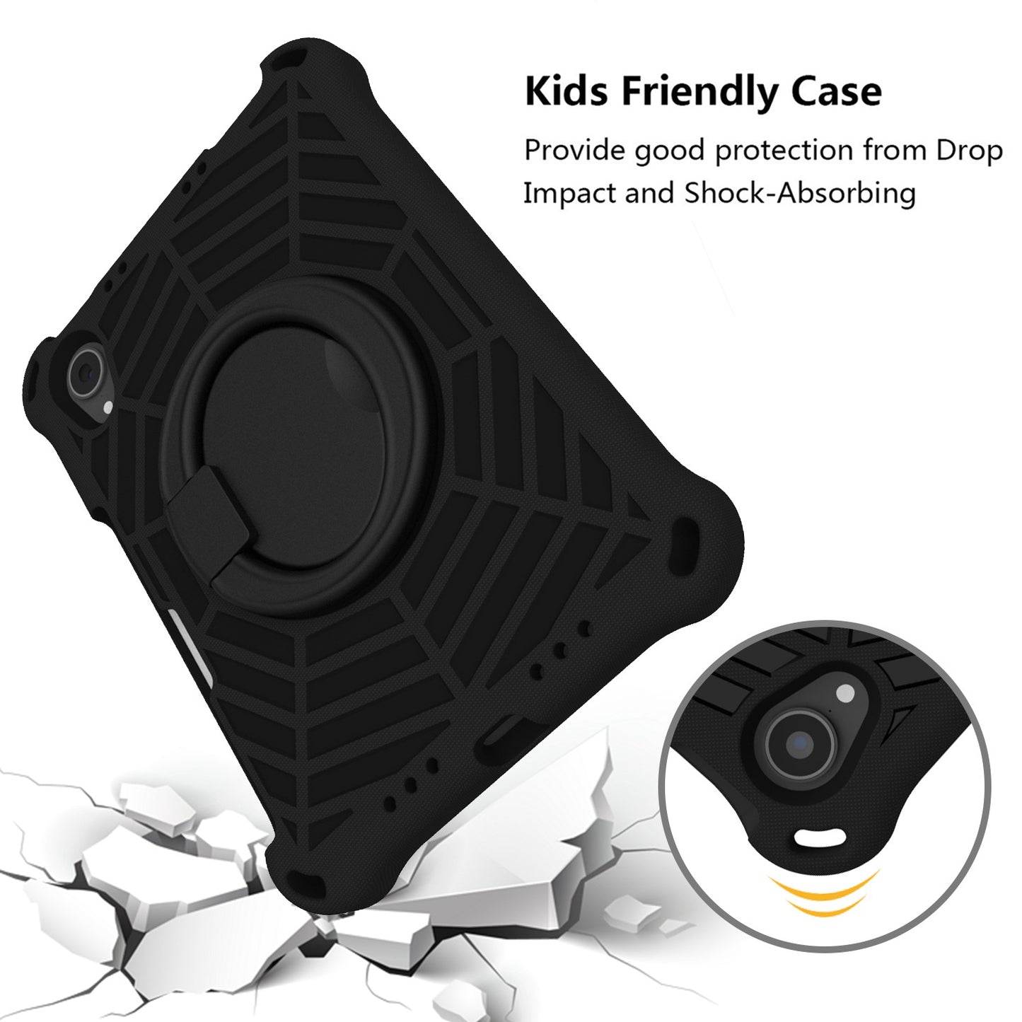 For iPad mini (2021) Anti-Scratch EVA Case with Shoulder Strap Kickstand Protective Cover Shockproof Tablet Case