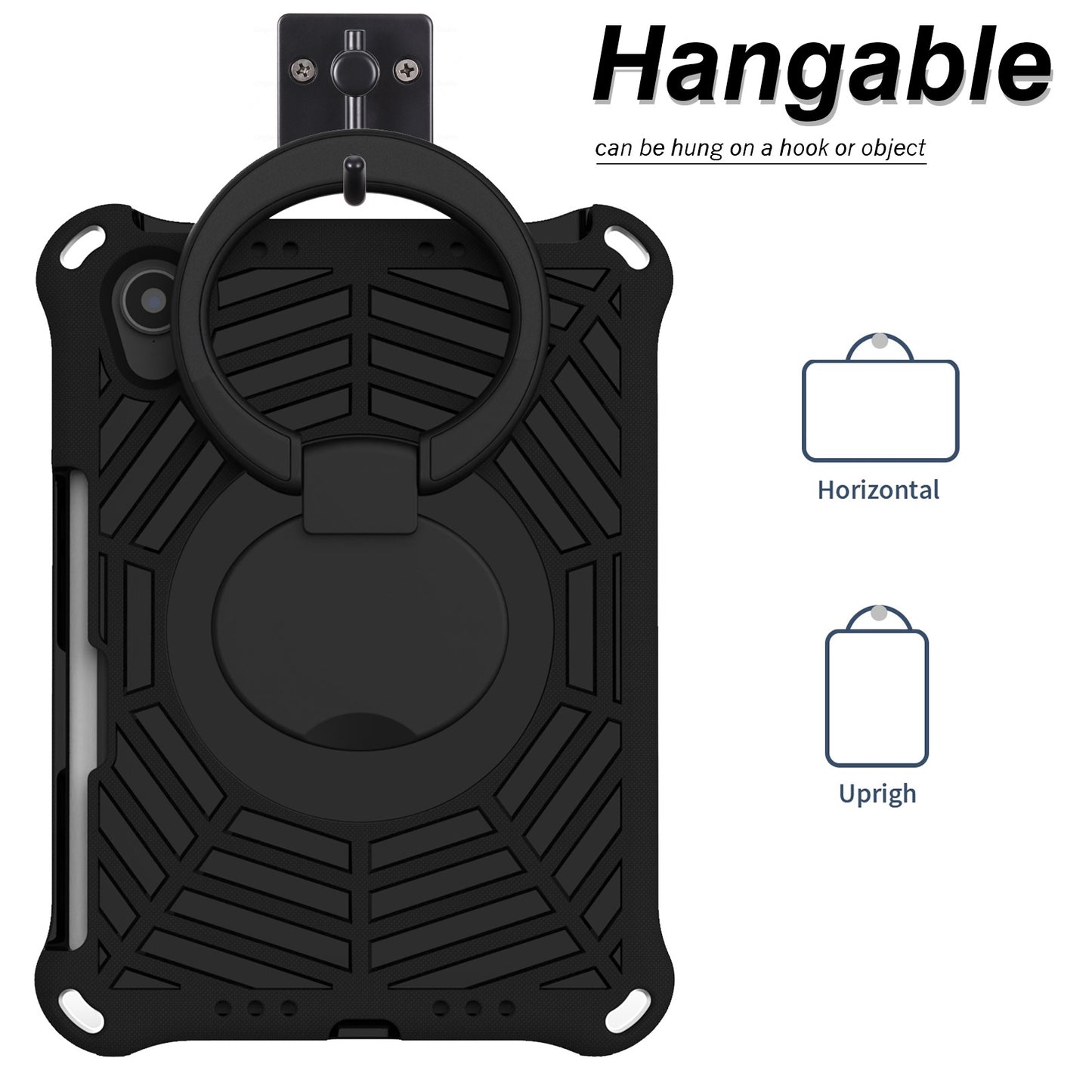 For iPad mini (2021) Anti-Scratch EVA Case with Shoulder Strap Kickstand Protective Cover Shockproof Tablet Case