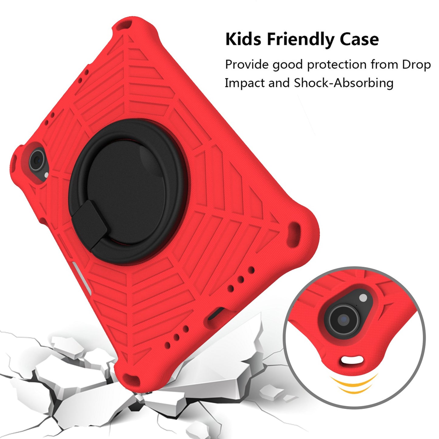 For iPad mini (2021) Anti-Scratch EVA Case with Shoulder Strap Kickstand Protective Cover Shockproof Tablet Case