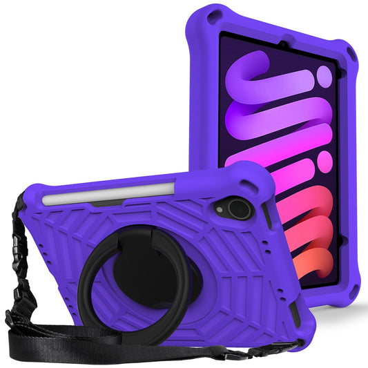For iPad mini (2021) Anti-Scratch EVA Case with Shoulder Strap Kickstand Protective Cover Shockproof Tablet Case