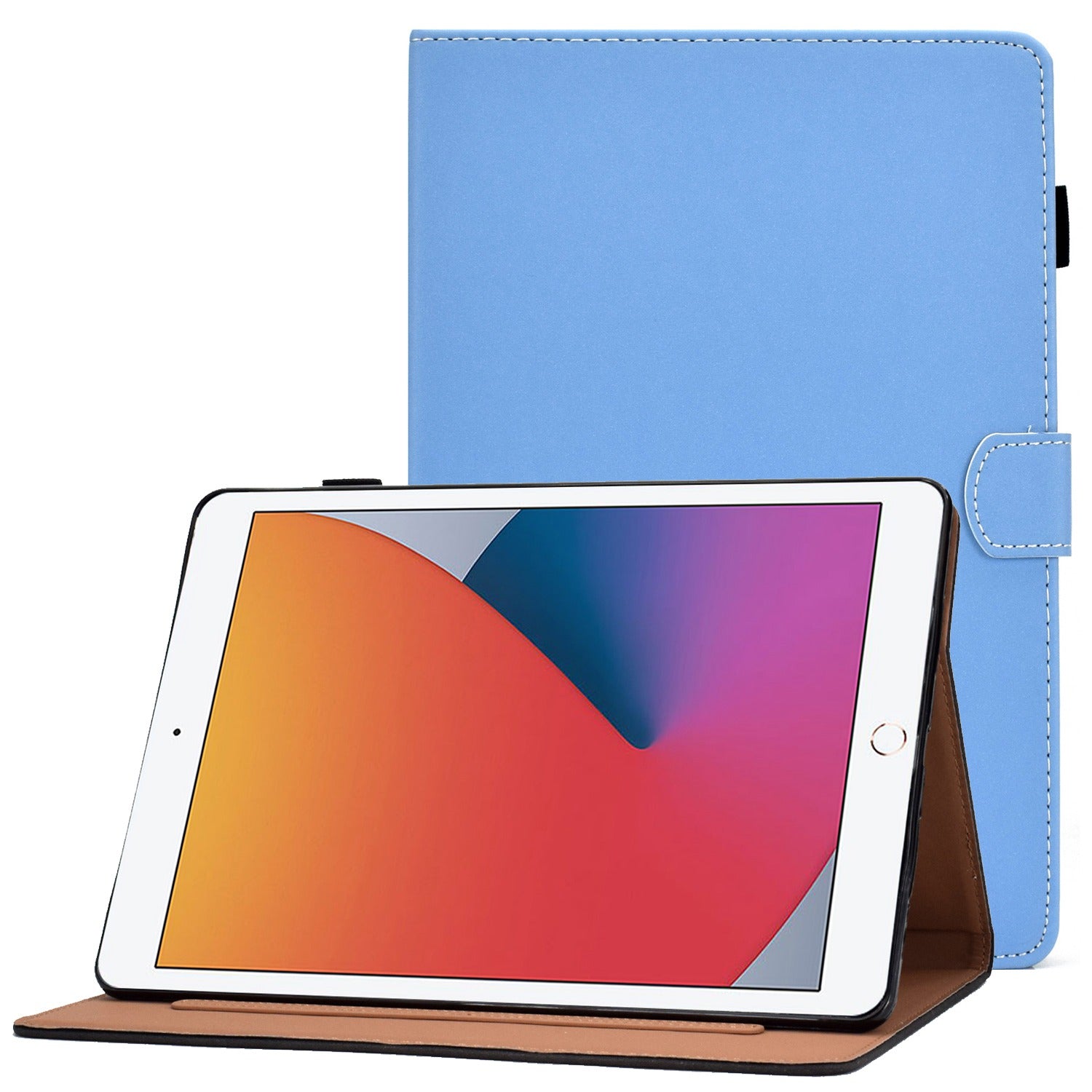 For iPad 10.2 (2020) / (2019) / iPad Air 10.5 inch (2019) PU Leather Card Slots Tablet Case Adjustable Stand Magnetic Clasp Cover with Pencil Loop Holder