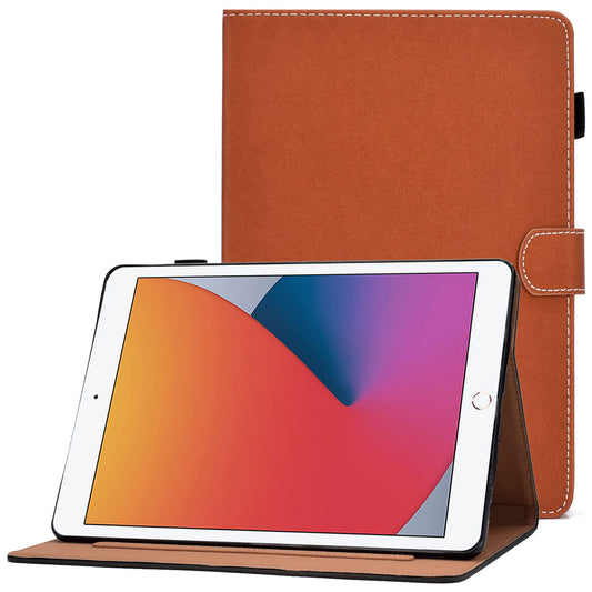 For iPad 10.2 (2020) / (2019) / iPad Air 10.5 inch (2019) PU Leather Card Slots Tablet Case Adjustable Stand Magnetic Clasp Cover with Pencil Loop Holder