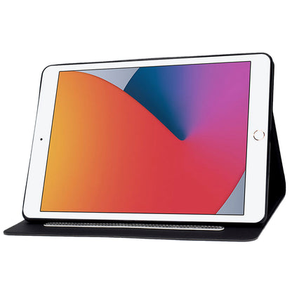 For iPad 10.2 (2020) (2019)  /  iPad Air 10.5 inch (2019) Calf Textured Leather Tablet Case Card Holder Adjustable Stand Protective Cover