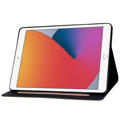 For iPad 10.2 (2020) (2019)  /  iPad Air 10.5 inch (2019) Calf Textured Leather Tablet Case Card Holder Adjustable Stand Protective Cover