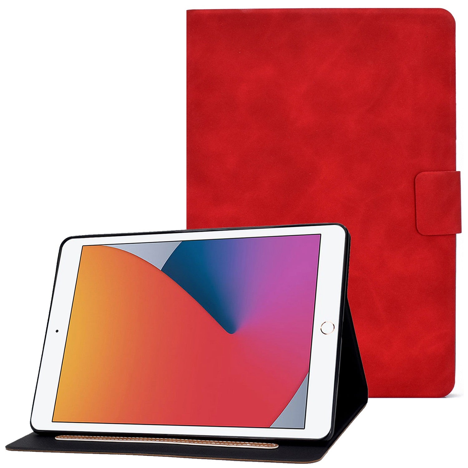 For iPad 10.2 (2020) (2019)  /  iPad Air 10.5 inch (2019) Calf Textured Leather Tablet Case Card Holder Adjustable Stand Protective Cover