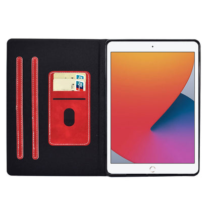 For iPad 10.2 (2020) (2019)  /  iPad Air 10.5 inch (2019) Calf Textured Leather Tablet Case Card Holder Adjustable Stand Protective Cover