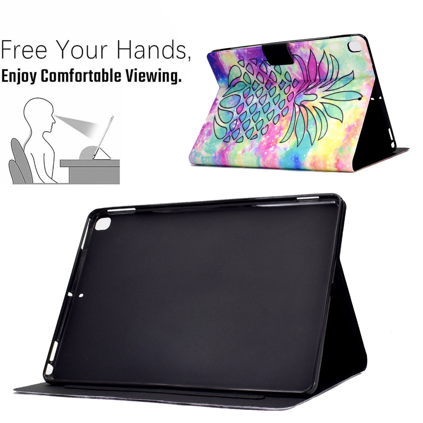 For iPad 10.2 (2020) / (2019) / iPad Air 10.5 inch (2019) Card Slots Stand Leather Case Pattern Printing Magnetic Clasp Tablet Cover