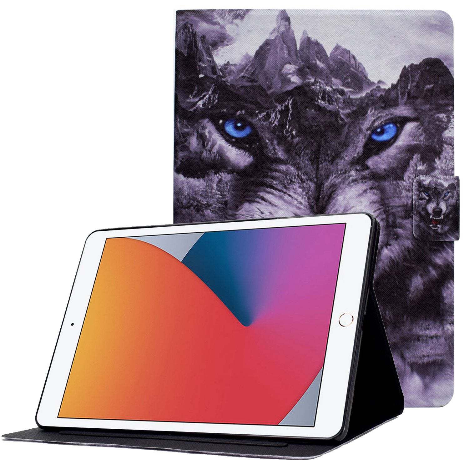 For iPad 10.2 (2020) / (2019) / iPad Air 10.5 inch (2019) Card Slots Stand Leather Case Pattern Printing Magnetic Clasp Tablet Cover