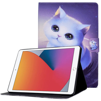 For iPad 10.2 (2020) / (2019) / iPad Air 10.5 inch (2019) Card Slots Stand Leather Case Pattern Printing Magnetic Clasp Tablet Cover