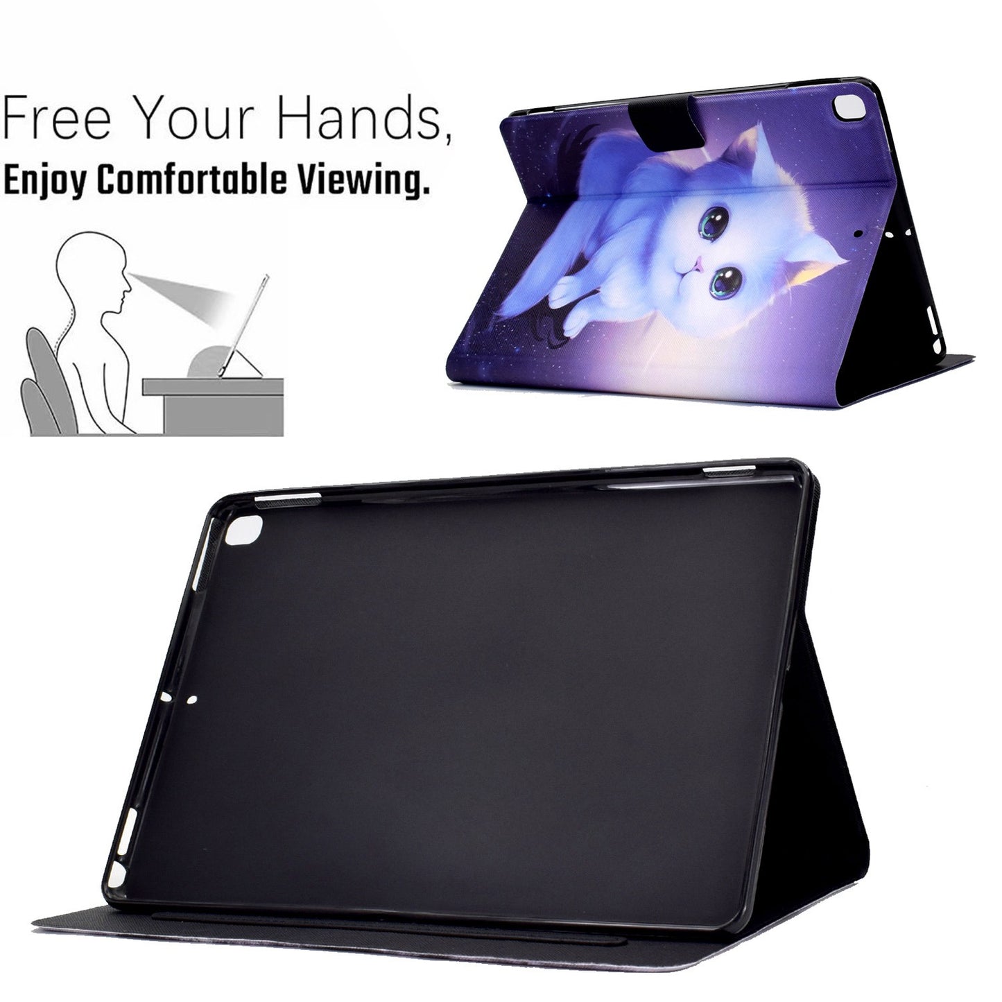 For iPad 10.2 (2020) / (2019) / iPad Air 10.5 inch (2019) Card Slots Stand Leather Case Pattern Printing Magnetic Clasp Tablet Cover