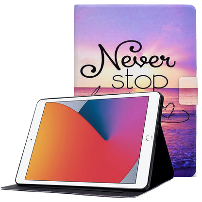 For iPad 10.2 (2020) / (2019) / iPad Air 10.5 inch (2019) Card Slots Stand Leather Case Pattern Printing Magnetic Clasp Tablet Cover