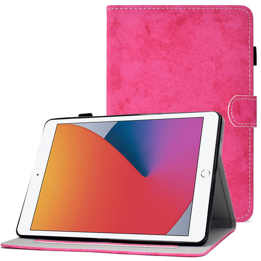 For iPad 10.2 (2019) (2020)  /  iPad Air 10.5 inch (2019) Cloth Texture PU Leather Tablet Cover Card Slots Folio Stand Protection Case with Pen Storage Loop