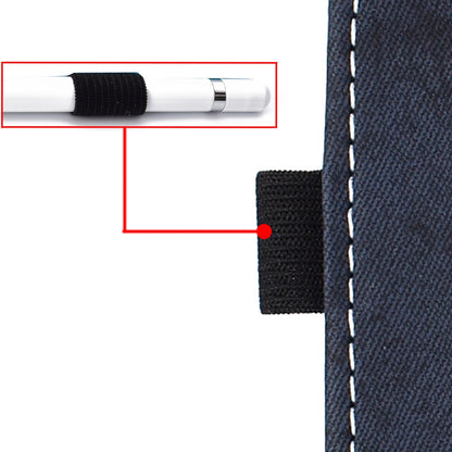 For iPad 10.2 (2019) (2020)  /  iPad Air 10.5 inch (2019) Cloth Texture PU Leather Tablet Cover Card Slots Folio Stand Protection Case with Pen Storage Loop