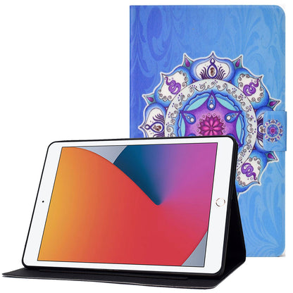 For iPad 10.2 (2020) / (2019) / iPad Air 10.5 inch (2019) Card Slots Stand Leather Case Stylish Pattern Printing Shockproof Magnetic Anti-fall Tablet Cover