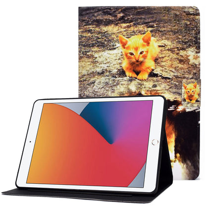 For iPad 10.2 (2020) / (2019) / iPad Air 10.5 inch (2019) Card Slots Stand Leather Case Stylish Pattern Printing Shockproof Magnetic Anti-fall Tablet Cover