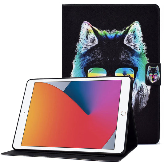 For iPad 10.2 (2020) / (2019) / iPad Air 10.5 inch (2019) Card Slots Stand Leather Case Stylish Pattern Printing Shockproof Magnetic Anti-fall Tablet Cover