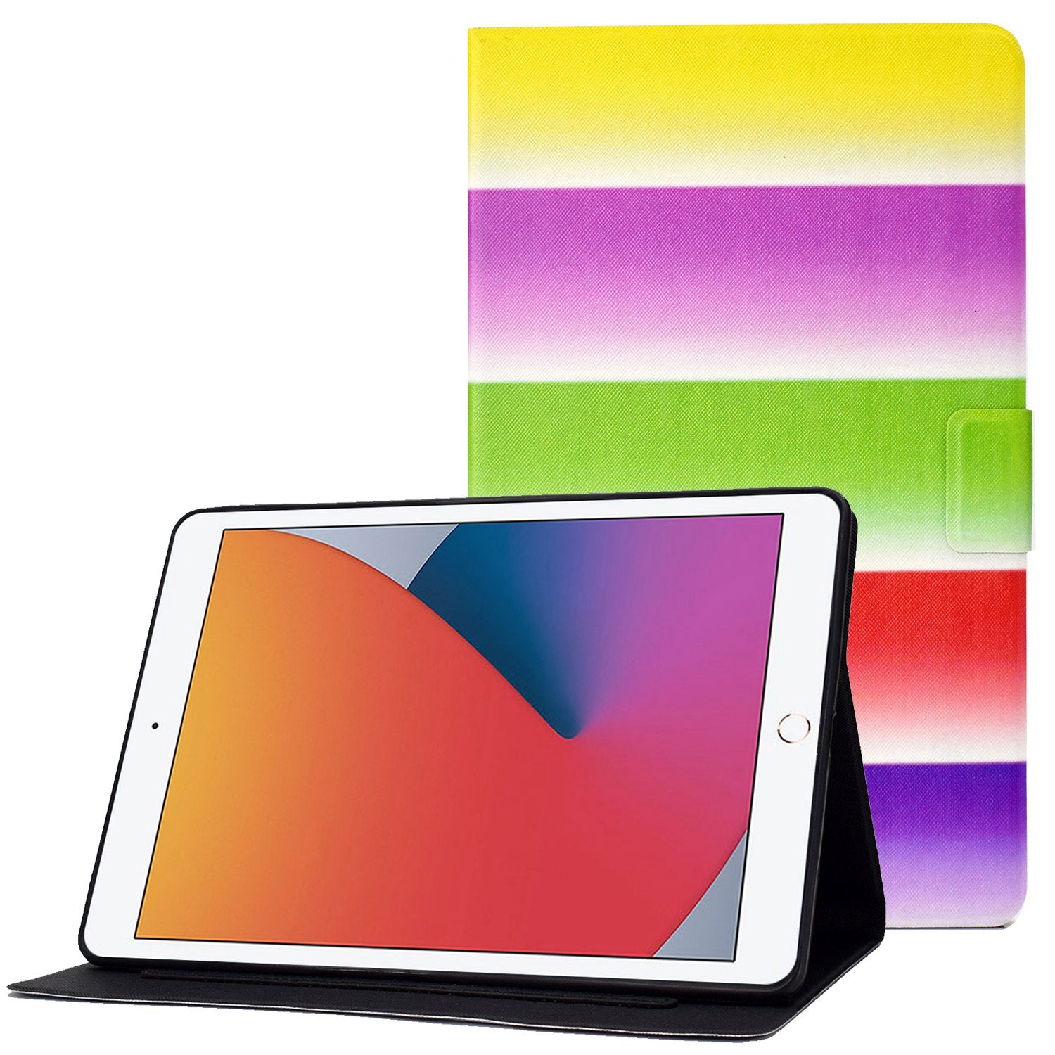 For iPad 10.2 (2020) / (2019) / iPad Air 10.5 inch (2019) Card Slots Stand Leather Case Stylish Pattern Printing Shockproof Magnetic Anti-fall Tablet Cover
