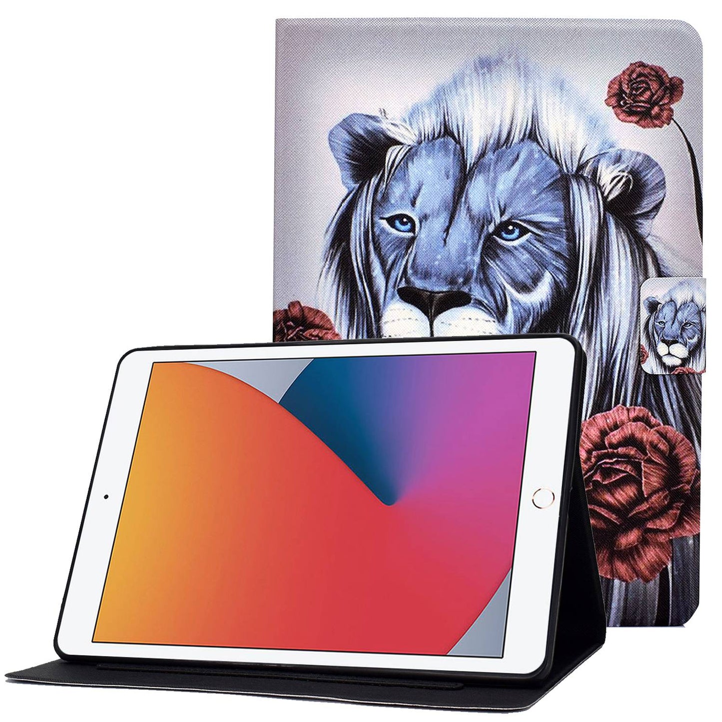 For iPad 10.2 (2020) / (2019) / iPad Air 10.5 inch (2019) Card Slots Stand Leather Case Stylish Pattern Printing Shockproof Magnetic Anti-fall Tablet Cover