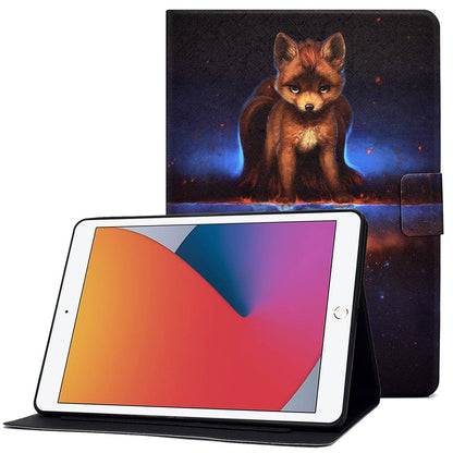 For iPad 10.2 (2020) / (2019) / iPad Air 10.5 inch (2019) Card Slots Stand Leather Case Stylish Pattern Printing Shockproof Magnetic Anti-fall Tablet Cover