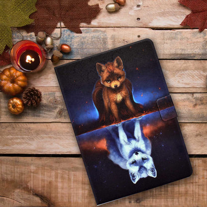 For iPad 10.2 (2020) / (2019) / iPad Air 10.5 inch (2019) Card Slots Stand Leather Case Stylish Pattern Printing Shockproof Magnetic Anti-fall Tablet Cover