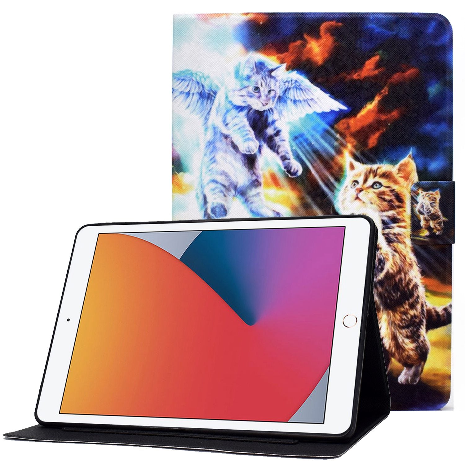 For iPad 10.2 (2020) / (2019) / iPad Air 10.5 inch (2019) Card Slots Stand Leather Case Stylish Pattern Printing Shockproof Magnetic Anti-fall Tablet Cover