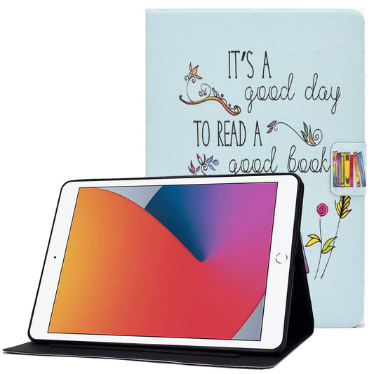 For iPad 10.2 (2020) / (2019) / iPad Air 10.5 inch (2019) Card Slots Stand Leather Case Stylish Pattern Printing Shockproof Magnetic Anti-fall Tablet Cover