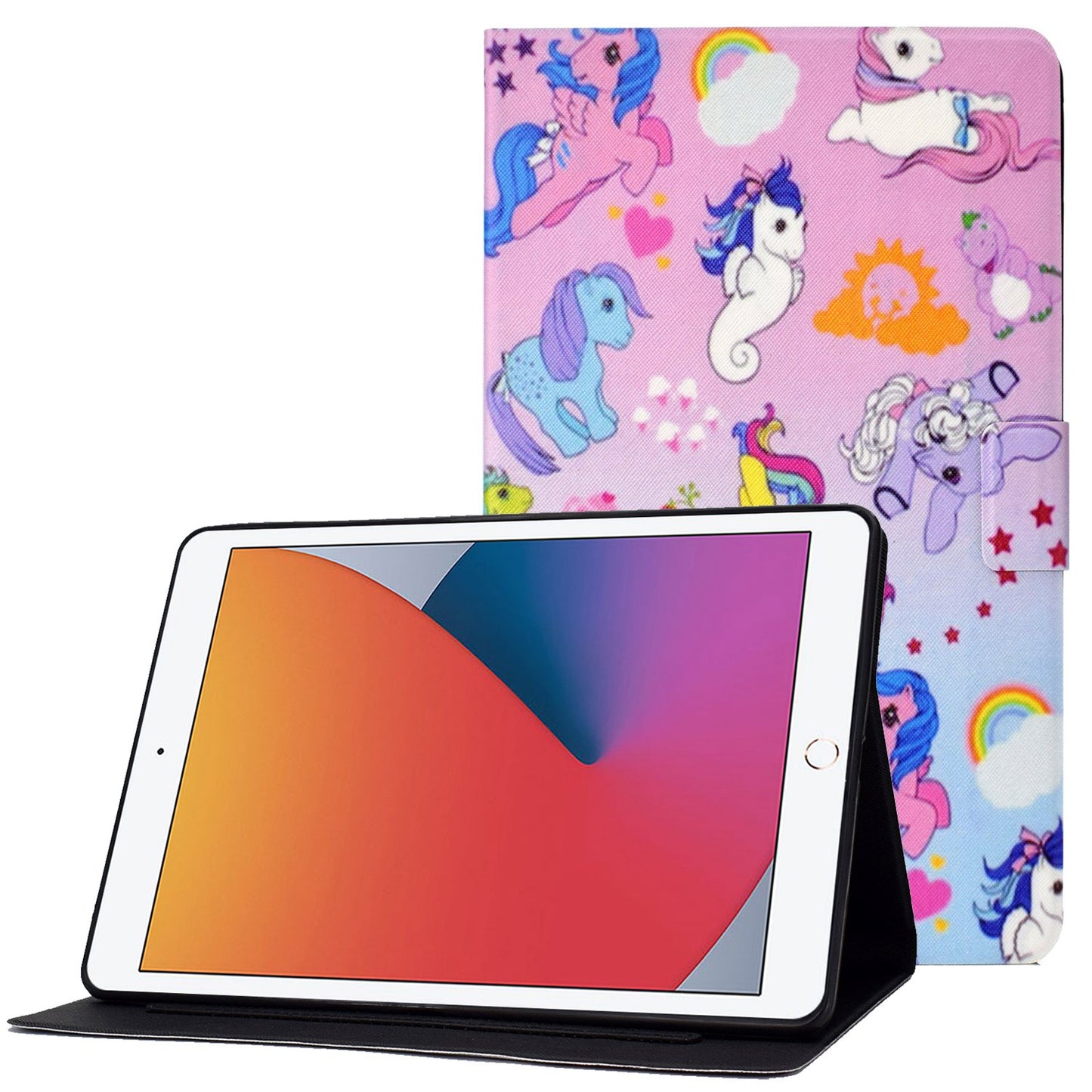 For iPad 10.2 (2020) / (2019) / iPad Air 10.5 inch (2019) Card Slots Stand Leather Case Stylish Pattern Printing Shockproof Magnetic Anti-fall Tablet Cover