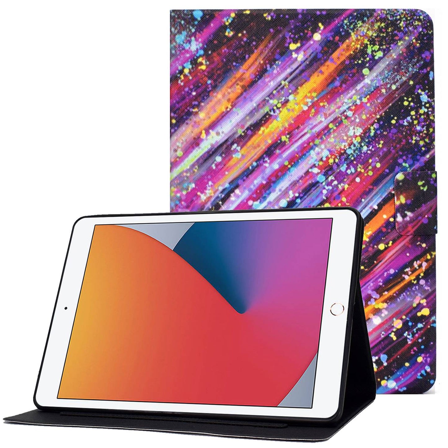 For iPad 10.2 (2020) / (2019) / iPad Air 10.5 inch (2019) Card Slots Stand Leather Case Stylish Pattern Printing Shockproof Magnetic Anti-fall Tablet Cover