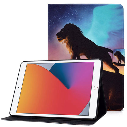 For iPad 10.2 (2020) / (2019) / iPad Air 10.5 inch (2019) Card Slots Stand Leather Case Stylish Pattern Printing Shockproof Magnetic Anti-fall Tablet Cover