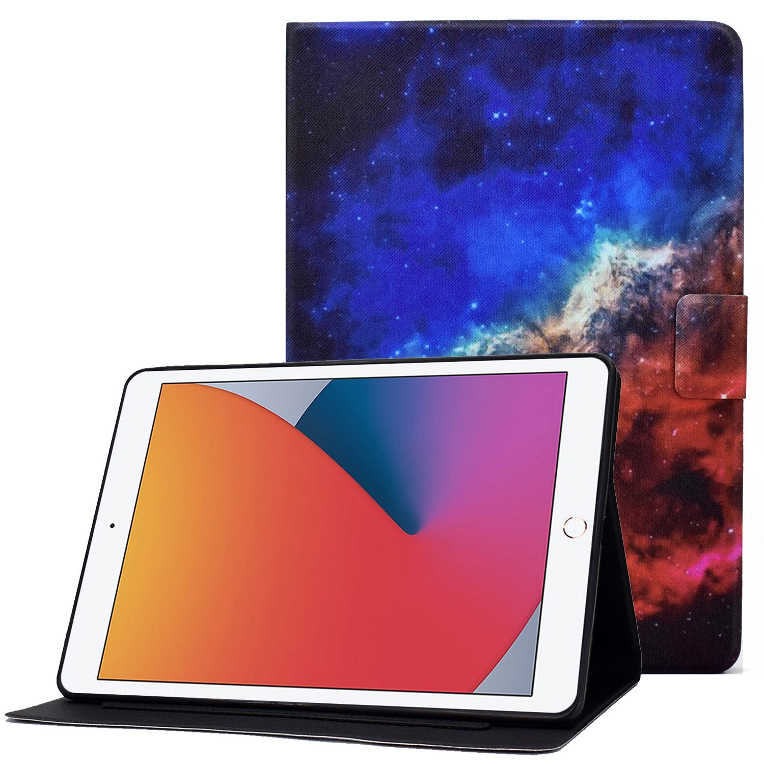 For iPad 10.2 (2020) / (2019) / iPad Air 10.5 inch (2019) Card Slots Stand Leather Case Stylish Pattern Printing Shockproof Magnetic Anti-fall Tablet Cover