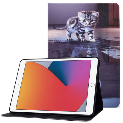For iPad 10.2 (2020) / (2019) / iPad Air 10.5 inch (2019) Card Slots Stand Leather Case Stylish Pattern Printing Shockproof Magnetic Anti-fall Tablet Cover