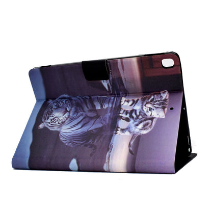 For iPad 10.2 (2020) / (2019) / iPad Air 10.5 inch (2019) Card Slots Stand Leather Case Stylish Pattern Printing Shockproof Magnetic Anti-fall Tablet Cover