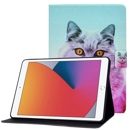 For iPad 10.2 (2020) / (2019) / iPad Air 10.5 inch (2019) Card Slots Stand Leather Case Stylish Pattern Printing Shockproof Magnetic Anti-fall Tablet Cover