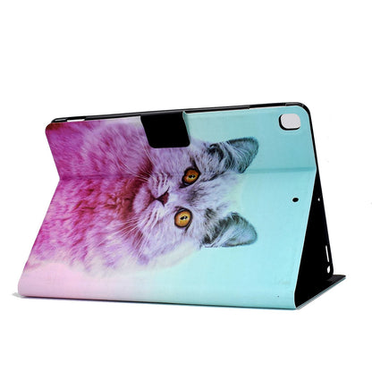 For iPad 10.2 (2020) / (2019) / iPad Air 10.5 inch (2019) Card Slots Stand Leather Case Stylish Pattern Printing Shockproof Magnetic Anti-fall Tablet Cover