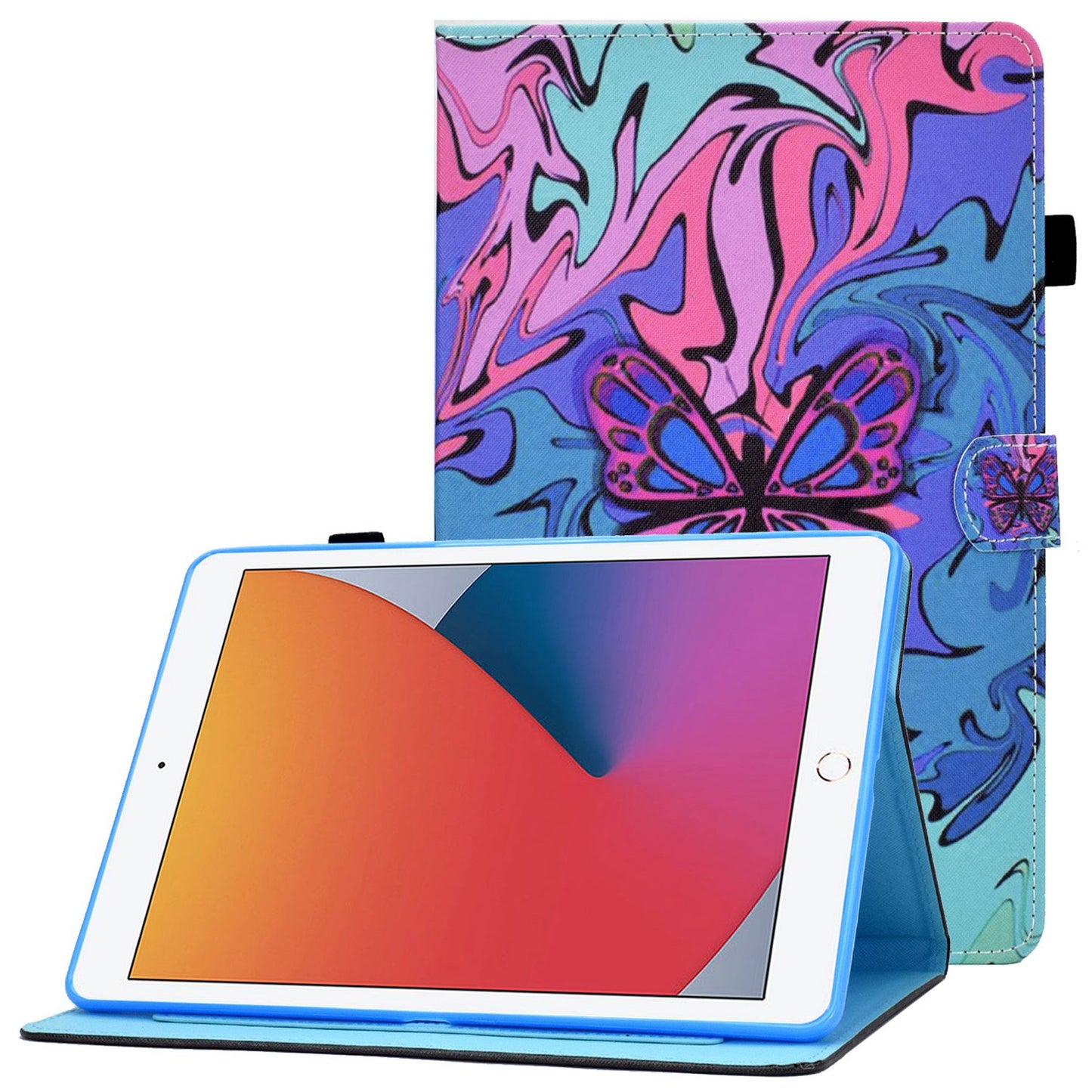 For iPad 10.2 (2020) / (2019) / iPad Air 10.5 inch (2019) Stand Leather Shockproof Case Pattern Printing Card Slots Magnetic Closure Tablet Cover