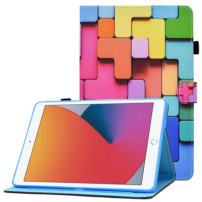 For iPad 10.2 (2020) / (2019) / iPad Air 10.5 inch (2019) Stand Leather Shockproof Case Pattern Printing Card Slots Magnetic Closure Tablet Cover