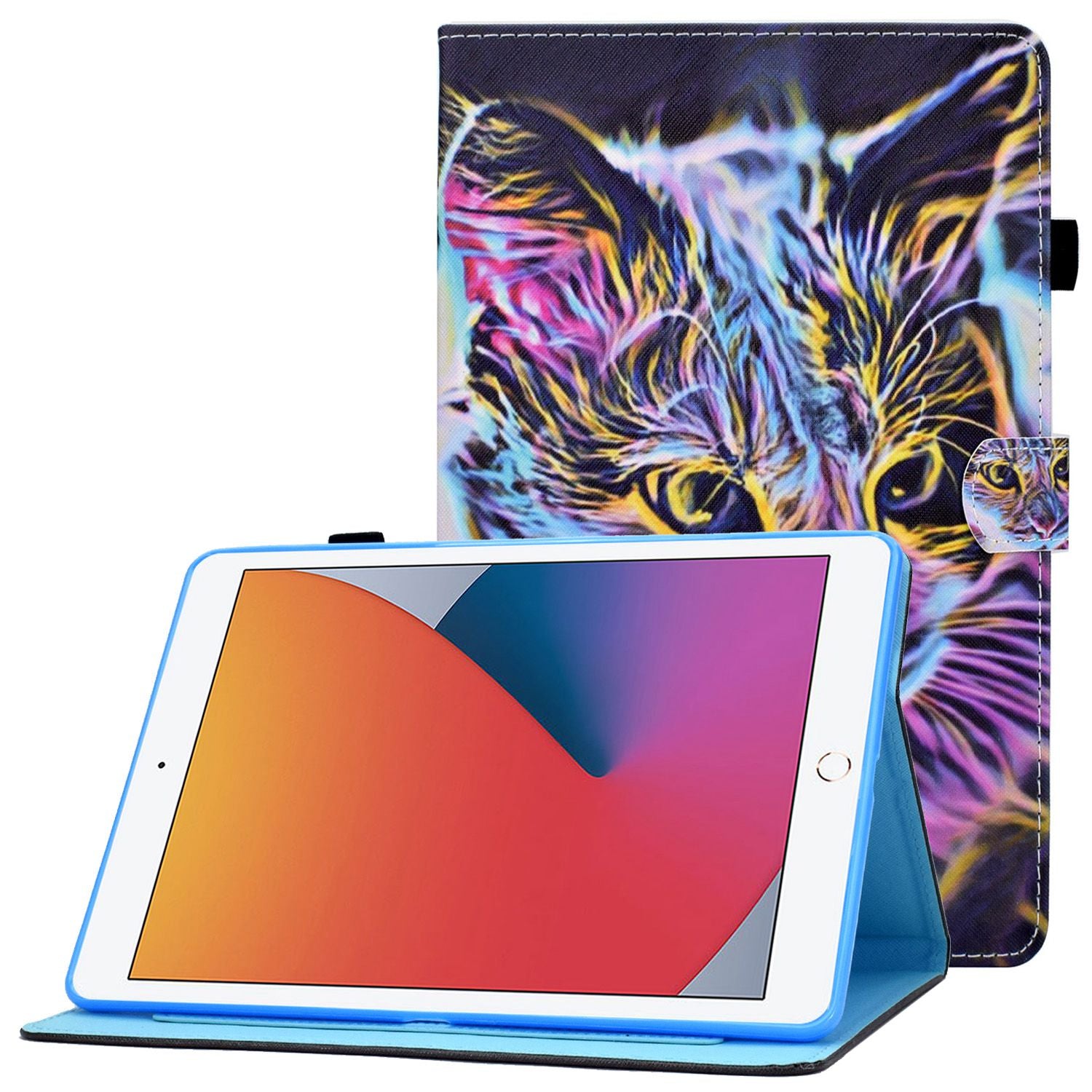 For iPad 10.2 (2020) / (2019) / iPad Air 10.5 inch (2019) Stand Leather Shockproof Case Pattern Printing Card Slots Magnetic Closure Tablet Cover