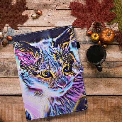For iPad 10.2 (2020) / (2019) / iPad Air 10.5 inch (2019) Stand Leather Shockproof Case Pattern Printing Card Slots Magnetic Closure Tablet Cover